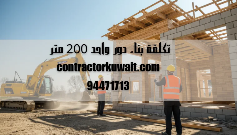 تكلفة بناء دور واحد 200 متر